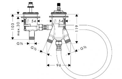 interserie universeel Inbouwlichaam thermostatische 2gatskraan - Hansgrohe