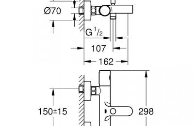 Grohtherm 1000 cosmopolitan M thermostatische badmengkraan - Grohe