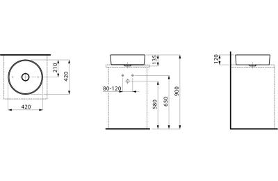 Kartell opbouwwastafel rond - laufen