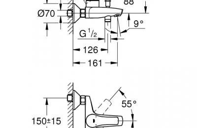 Eurosmart Ã©Ã©ngreepsmengkraan bad/douche 1/2" - Grohe