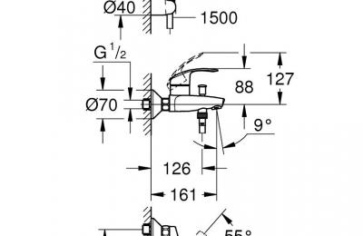 Eurosmart Ã©Ã©ngreepsmengkraan bad/douche 1/2" - Grohe