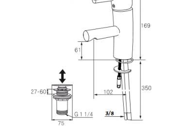 Mmix B5 Wastafelmengkraan Met push-open lediging - Mora