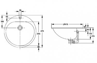 Culisan inbouwwastafel - Alape