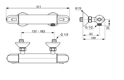 Ceratherm 25 douchethermostaat - ideal standard