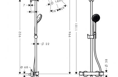 Croma 160 Showerpipe - Hansgrohe