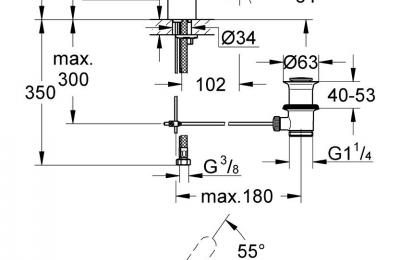 Eurostyle Cosmopolitan wastafelmengkraan S automatische lediging- Grohe