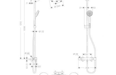 Croma 220 Showerpipe - Hansgrohe