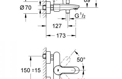 Eurostyle Cosmopolitan Ã©Ã©ngreepsmengkraan bad/douche 1/2" - Grohe