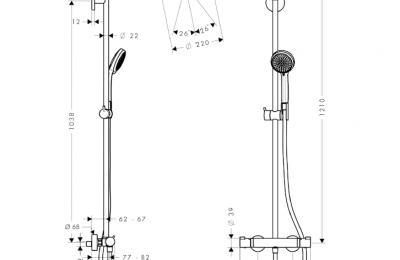 Croma 220 Showerpipe Ecosmart - Hansgrohe