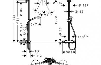 Croma Select S 180 Showerpipe - Hansgrohe