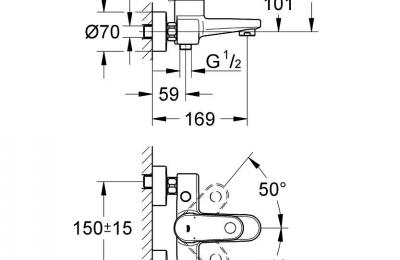 Europlus Ã©Ã©ngreepsmengkraan bad/douche 1/2" - Grohe