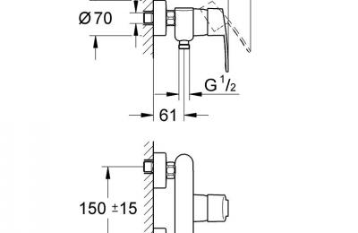 Eurostyle Cosmopolitan Ã©Ã©ngreepsmengkraan voor douche  - Grohe