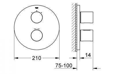 Grohtherm 3000 thermostatisch greepelement 2 bovenaansluitingen- Grohe