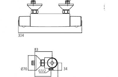 Ceratherm 50 douchethermostaat - ideal standard