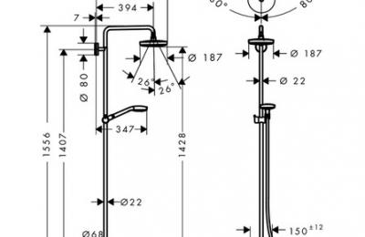 Croma Select S 180 Showerpipe baduitvoering - Hansgrohe