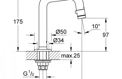 Universal Toiletkraan 7Â° uitloop - Grohe