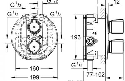 Rapido T Universele thermostatische inbouwmengkraan - Grohe