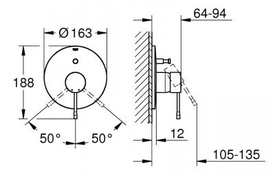 essence Ã©Ã©ngreepsmengkraan voor bad/douche rond - grohe