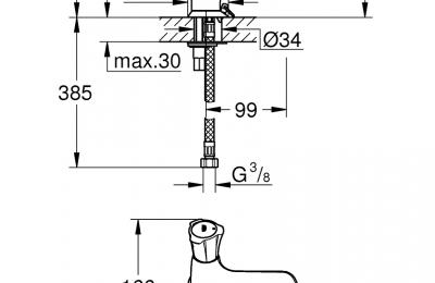 Costa Ã©Ã©ngatsmengkraan 1/2" voor wastafel - Grohe