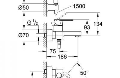 Quadra EÃ©ngreepsmengkraan voor bad/douche 1/2" - Grohe