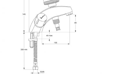 Ulysse badmengkraan 1-gats  keramisch binnenwerk - Porcher