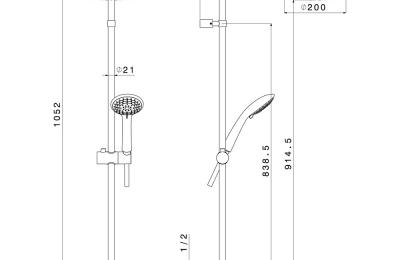 Ormea douchesysteem thermostatisch - Van Marcke origine