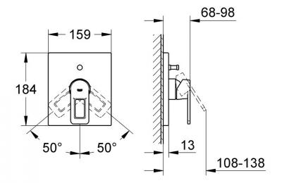 Quadra Afwerkset voor eengreepsmengkraan bad/douche - Grohe