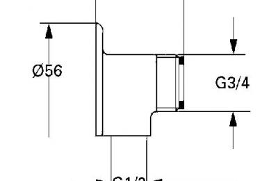 Muurplaat 3/4M x 1/2F - Grohe