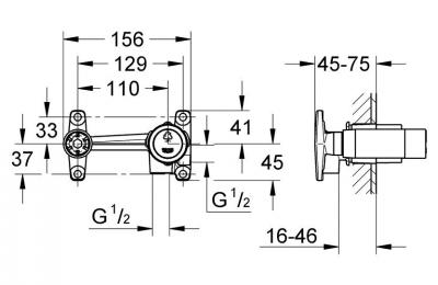 Inbouwdelen Inbouwgedeelte voor Ã©Ã©ngreepsmengkraan 1/2" - Grohe