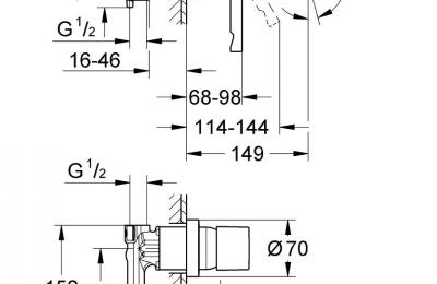 Inbouwdelen Inbouwgedeelte voor Ã©Ã©ngreepsmengkraan 1/2" - Grohe