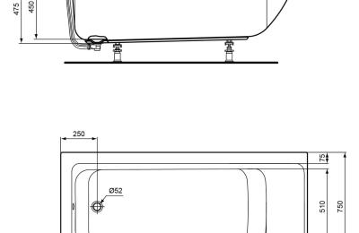 Inbouwbad 170x75 Acryl Connect air - Ideal standard