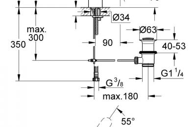 Eurosmart cosmopolitan wastafelmengkraan S automatische lediging- Grohe