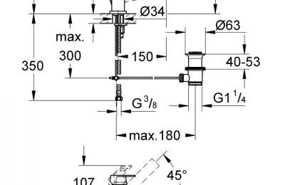 eurocube wastafelmengkraan 1/2" L - Grohe