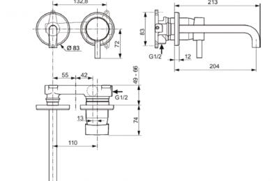 Mara afwerkset voor wandmengkraan - ideal standard