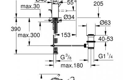 Concetto Ã©engreepsmengkraan  1/2" wastafel L - Grohe