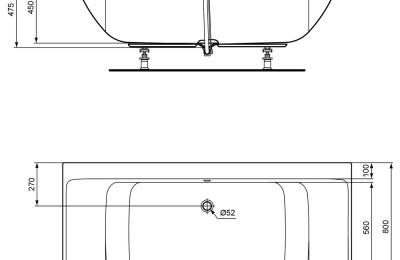 Inbouwbad 180x80 Acryl Connect air duo - Ideal standard