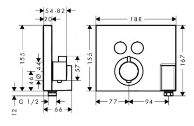 Showerselect afwerkingset 2 systemen FixFit - Hansgrohe