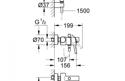 Concetto Ã©Ã©ngreepsmengkraan voor bad/douche 1/2" - Grohe