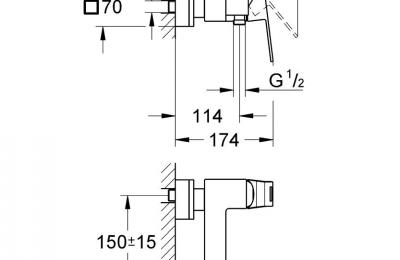 eurocube Ã©Ã©ngreepsmengkraan douche - Grohe