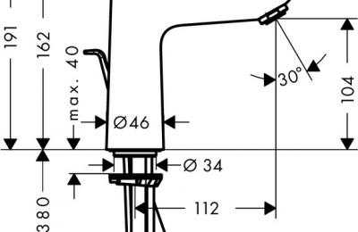 Talis E Wastafelmengkraan comfortzone 110 - Hansgrohe