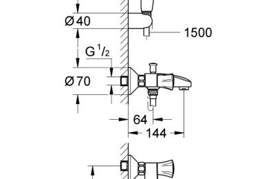 Costa mengkraan 1/2" voor bad/douche met douchegarnituur - Grohe